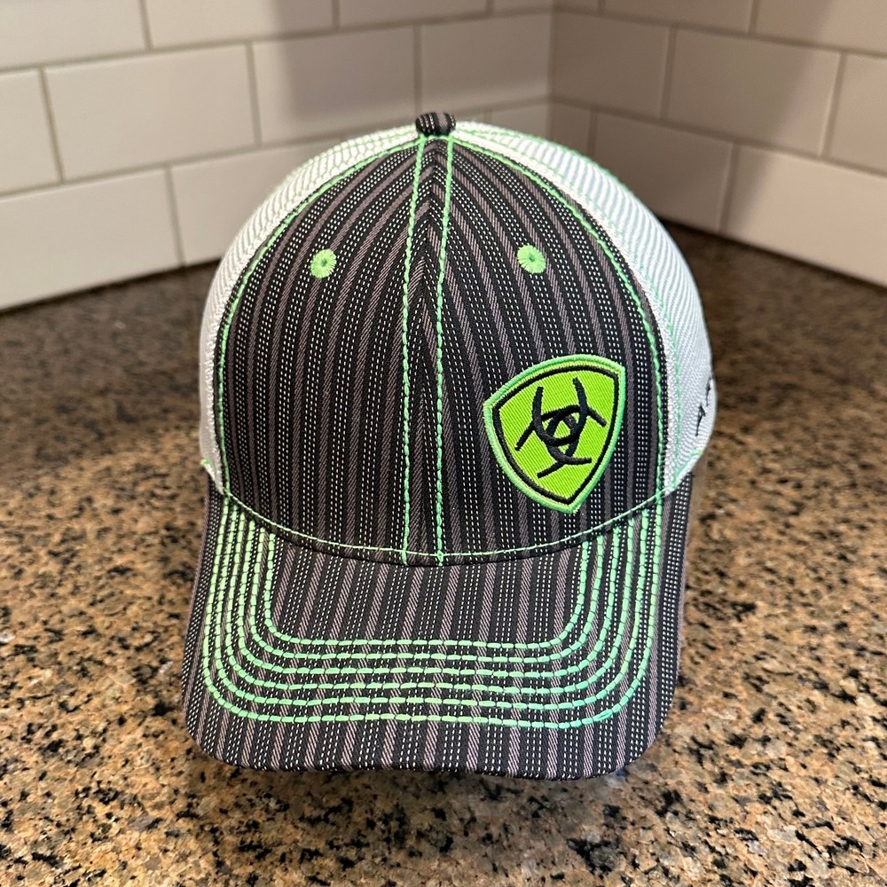 ARIAT Trucker Hat OSFA Adjustable Snapback Black Grey Neon Green Western
